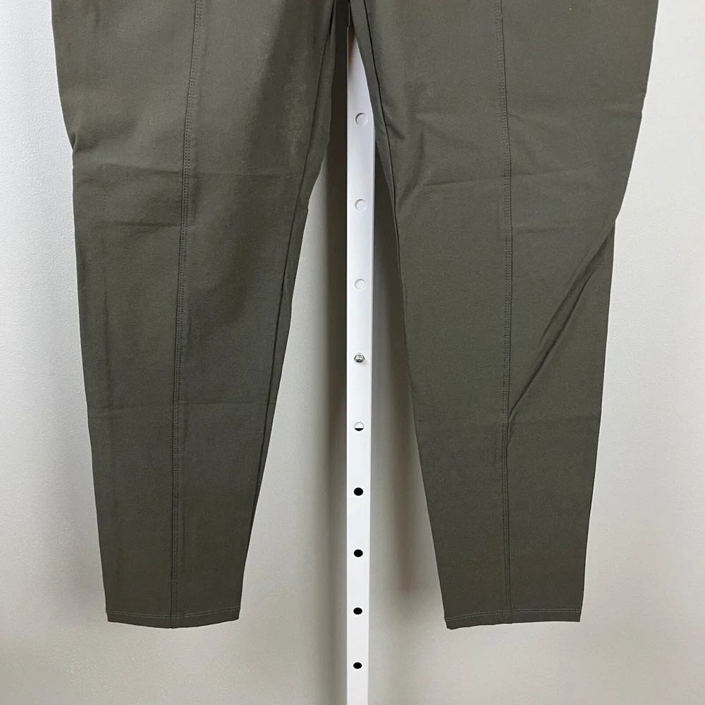Athleta Wander Stash Skinny Pants Womens 12P Arbor Olive Green‎ Nylon Blend